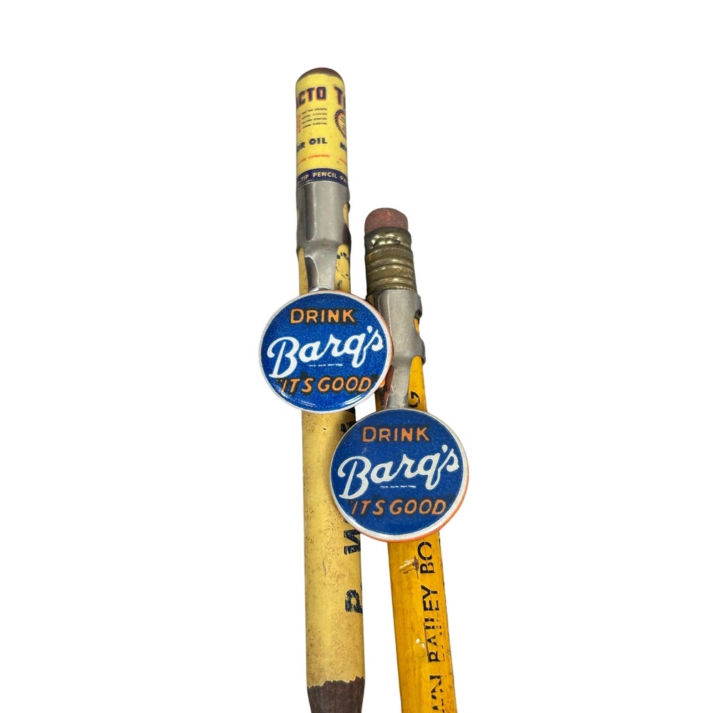 Vintage Barq's Root Beer Advertising Pencil Clip & Pencils‎ Lot of 2 Soda Pop